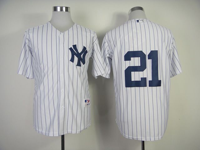 Men New York Yankees 21 No name White MLB Jerseys
